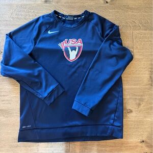 Nike Men's Navy USA Weightlifting Crewneck Sweatshirt, Large